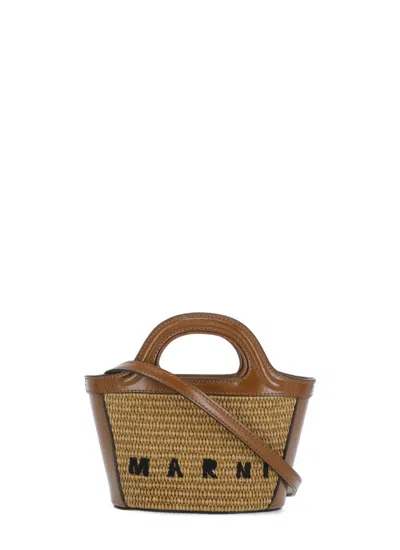 Marni Tropicalia Micro Hand Bag In Brown