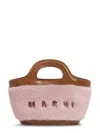Marni Tropicalia Micro Handbag With Plush Texture In Pink
