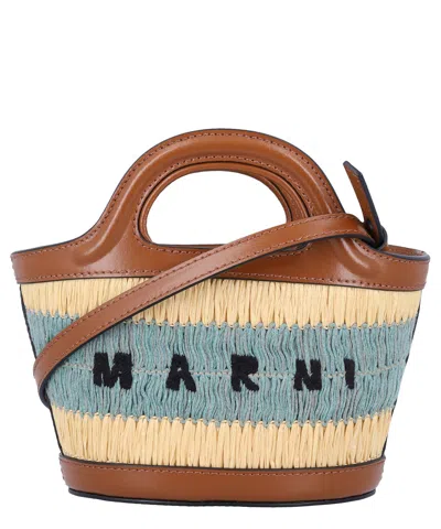 Marni Tropicalia Micro Mini Bag In Brown