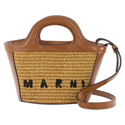MARNI TROPICALIA MICRO SHOPPER BAG - MARNI - RAW SIENNA - LEATHER