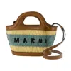 Marni Tropicalia Micro Shopper Bag In Brown