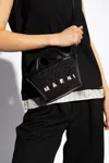 Marni Tropicalia Raffia And Leather Mini Basket Bag In Black