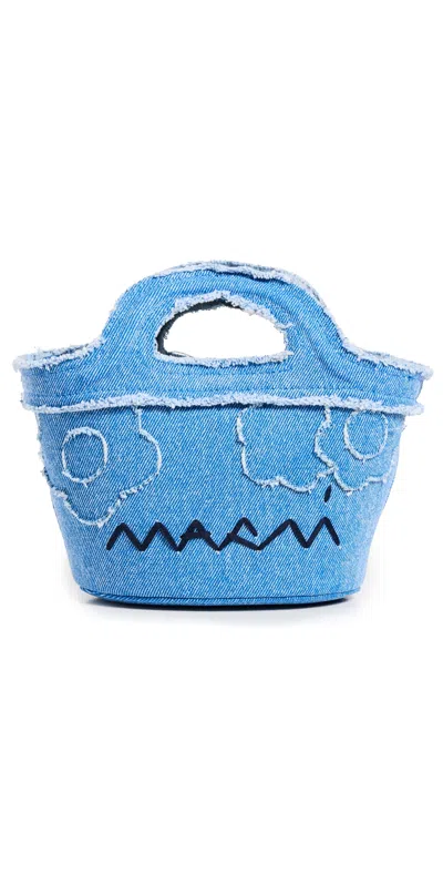 Marni Tropicalia Micro In Denim Handbag In Blue