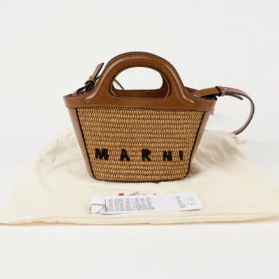 Marni Tropicalia Micro Tote Shoulder Bag In Brown