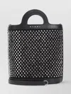 Marni Nano Tropicalia Crystal-embellished Bucket Bag In Black