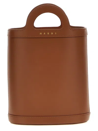 Marni Tropicalia Nano Bucket Bag In Brown