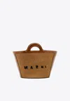 Marni Tropicalia Raffia Tote Bag In Brown