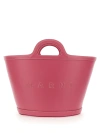 Marni Structured Shoulder Bag With Double Top Handle In Fuchsia