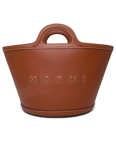 Marni Tropicalia Small Bag In Brown Leather