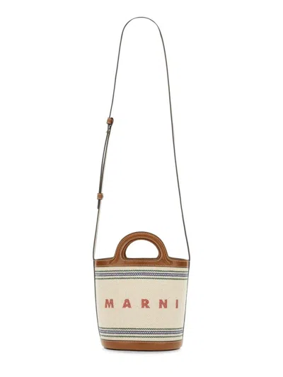 Marni Tropicalia Small Bucket Bag In Beige