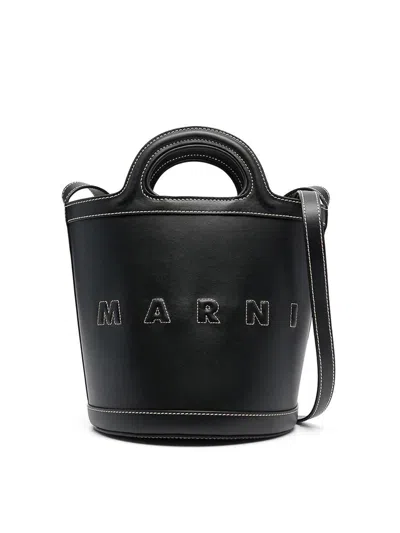 Marni Tropicalia Small Bucket Bag In Brown