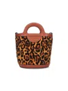 Marni Shearling Bucket Bag Leopard Print In Animal Print