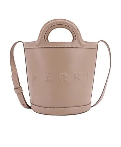 Marni Tropicalia Small Bucket Bag In Nude