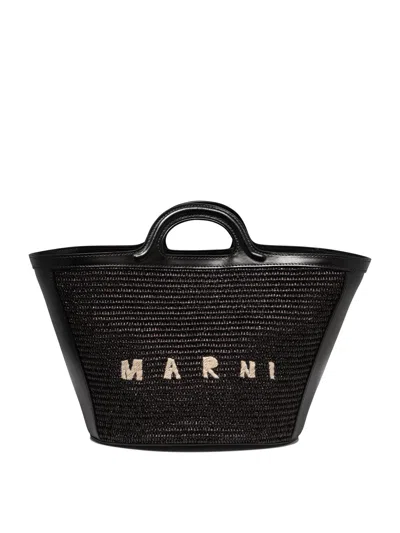 Marni Chic Mini Tropicalia Handbag For Women In Black