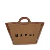 Marni Leather And Raffia Tropicalia Micro Bag In Brown