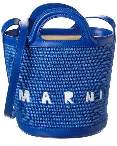Marni Tropicalia Small Leather-trim Tote In Pattern