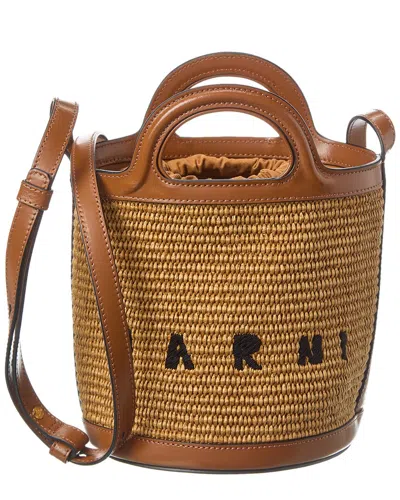 Marni Mini Bucket Handbag - Raw Sienna - Leather In Brown