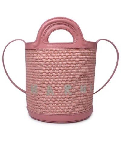 Marni Tropicalia' Small Pink Leather And Fabric Bag