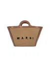 Marni Mini Two-tone Leather And Raffia Tropicalia Handbag