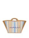 Marni Micro Tropicalia Tote Bag In Braun