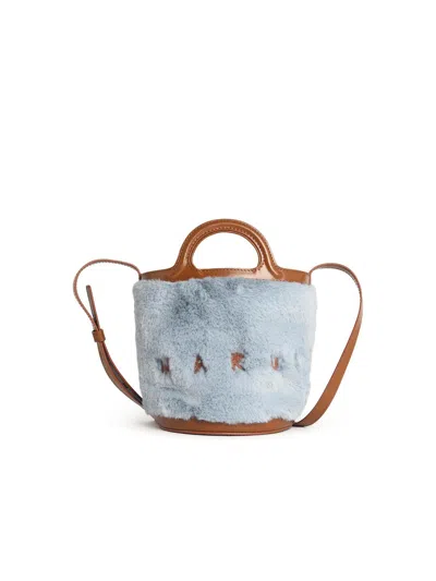 Marni 'tropicalia' Two Tone Lear Blend Bag In Blue