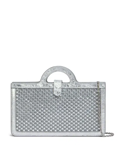 Marni Tropicallia Crystal-embellished Wallet-on-chain In Silver