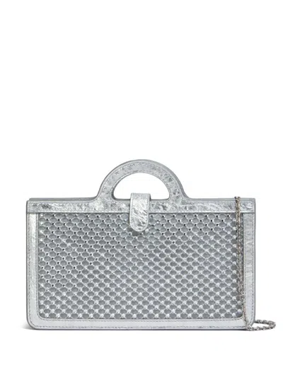 Marni Tropicallia Crystal-embellished Wallet-on-chain In Metallic