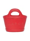 Marni Tropicallia Logo-embroidered Bucket Bag In Red
