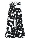 Marni Cotton Trousers With Black And White Dillies Print In White