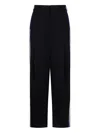 Marni Navy Cropped Drawstring Trousers In Multi