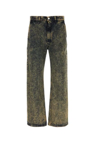 Marni Wide-leg Denim Trousers With Front And Back Pockets In Multi