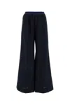 Marni Logo Elastic Waist Flared Wool Pants