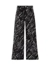 Marni Black Flocked Loose Jeans With Crayon Print In Black