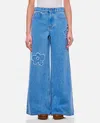 Marni Denim Boyfriend Jeans With Floral Embroidery In Blue
