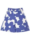 Marni Women's Floral Motif Shorts | Size 42 | Pama0543s0 In Blue
