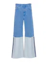 Marni Wide Leg Blue Jeans With High Turn-up In Blue