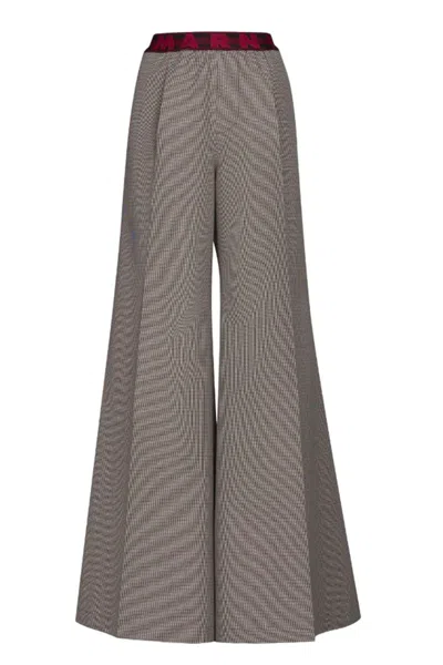 Marni Trousers Bordeaux In Bordeaux Marroni