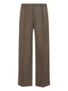 Marni Brown Wool Trousers With Elasticated Waistband In Brown