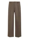 Marni Brown Wool Trousers With Elasticated Waistband In Gray
