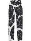 Marni Trousers Featuring Floral Pattern And Pockets In White