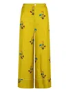 Marni Floral-print Elastic-waistband Straight Trousers In Yellow