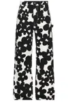 Marni Floral-print Gabardine Trousers In Black