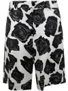 Marni Floral Print Shorts In Lily White