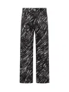 Marni Black Flocked Denim Wide-leg Jeans With Crayon Print In Nero