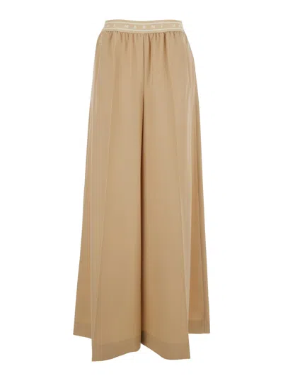 Marni Wide-leg Casual Pants In Brown