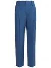 Marni High-waisted Wide-leg Trousers With Sharp Pleats In Sapphire Blue