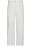 Marni Workwear Gabardine Wide Leg Trousers With Zip Details Off White In Sodium