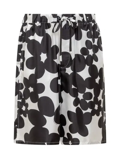 Marni Printed Silk Bermuda Shorts In Black