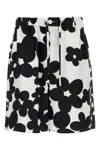Marni Silk Bermuda Shorts With Black In White