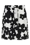 Marni Silk Bermuda Shorts With Black In White